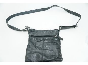 Stone Mountain Leather Handbag In Black