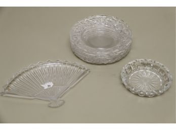 Group Of Crystal Plates & Trays