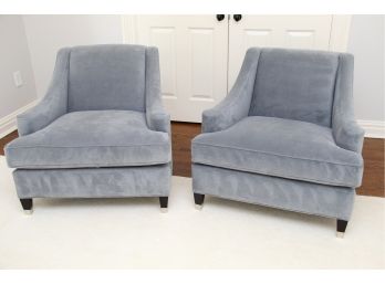 A Pair Of Room & Board Microsuede Arm Chairs