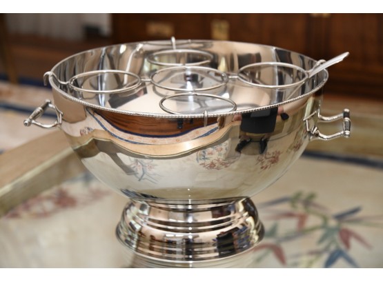 A Vintage Fortunoff 5 Bottle Chiller / Punch Bowl With Ladle