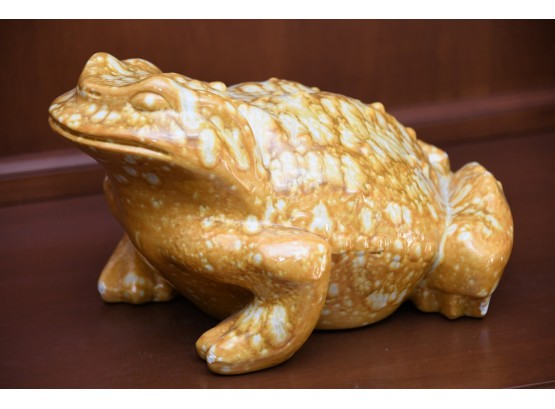 A Ceramic Yellow Toad Sculpture