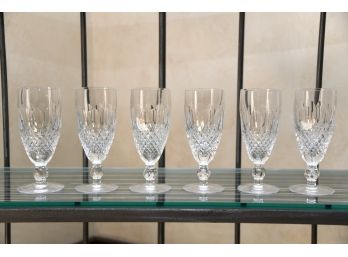 A Set Of 6 Waterford Crystal White Wine Glasses #2 Colleen Pattern