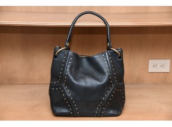 A Kenneth Cole Black Leather Studded Handbag