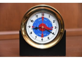 A Chelsea  Brass Tide Clock  With Stand Tested And Working