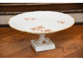 A Limoges Gold Leaf Raised Cake Platter