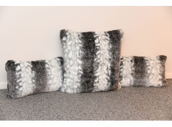 A Trio Of Frontgate Fur Pillows Including Lumber Pillows