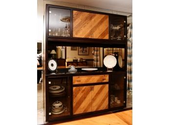 A Rare MCM Rapids Furniture Mahogany And Oak Dinning Room Hutch / Bar
