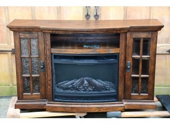 Style Selections Oak Electric Fireplace With Remote - Model F13-1-002-045A