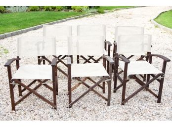Set Of 6 Outdoor Folding Directors Chairs