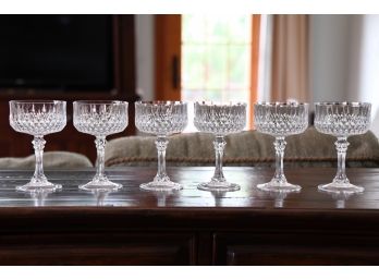 Set Of 6 Crystal Champagne Glasses