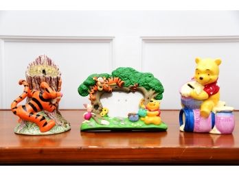 Winnie The Pooh Coin Banks & Picture Frame
