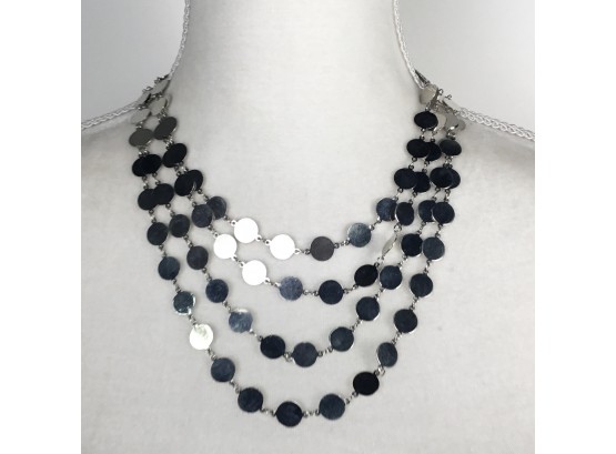 Express Silver Disc Necklace