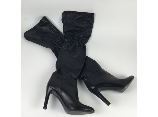 Coach Over The Knee Black Leather Boots Size 10