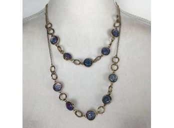 Double Strand Blue & Purple Necklace