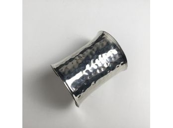 Silver-tone Hammered Cuff Bracelet