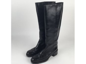 Theory Wenda Riding Leather Black Boots Size 40.5