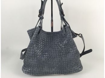 Valentina Slate Blue Leather Handbag