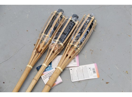 Trio Of Sierra 60' Bamboo Tiki Torches
