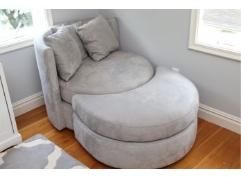 A Pottery Barn Teen Micro Suede Chaise In Gray