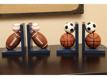 Two Pairs Of Sports Themed Bookends