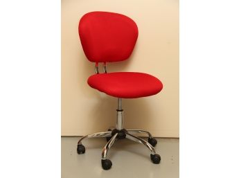 Red Adjustable Office Chair On Wheels