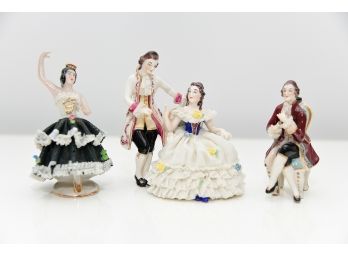 Trio Of Dresden Germany Figurines