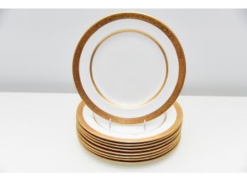 Gold Banded Shelly China English Plate Set (Qty 9)