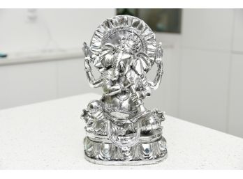 'Ganesh' Silver Painted Resin Statue
