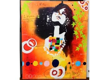 Large Scale Art Paint On Canvas 'Fire Of  A Woman' By Brendan Murphy - Signed - Retails $22,000