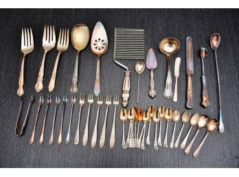 Collection Of Silver Plated Utensils And Serveware