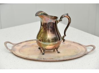 Silver Plated Water Pitcher & Tray