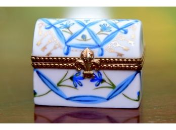 A Blue And White Limoges Trinket Box
