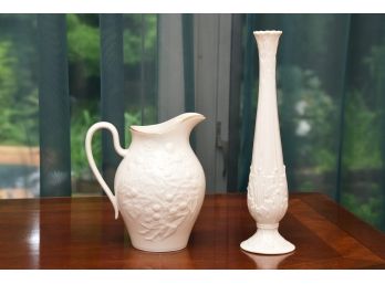 A Lenox Pitcher And Bud Vase
