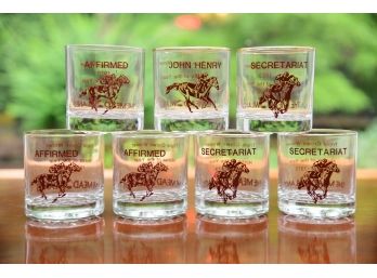 A Collection Of Vintage Meadowland Horse Racing Glasses
