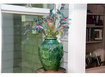 Oriental Accents Green Glazed Vase