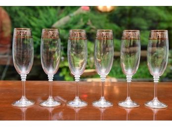 A Collection Of Bohemian Glass Wine Glasses Made In Czech Republic