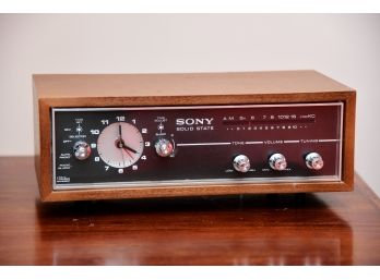 A Vintage Sony Solid State Clock  Radio