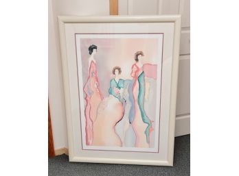 Jane Bazinet  Abstract Pencil Signed And Numbered Serigraph -Gossip Girls