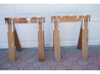Pair Of Larson Wooden Saw Horses