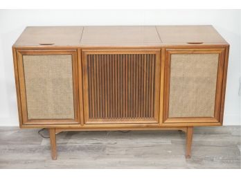 A MCM Motorola 3 Channel Stereophonic Record Player Cabinet By Drexel