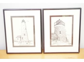 A Pair Of Framed Black And White Landscape Photos
