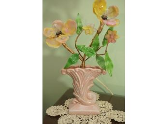 A Handmade Glass Flower Lamp