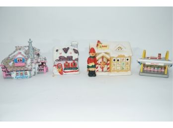Lot Of Christmas Villages Including McDonald's 4 Pieces (view Photos)