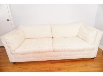 A White Jacquard Pull Out Bed Couch