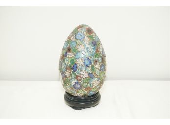 A Decorative Floral Hand Painted Enamel Egg