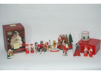 Lot Of Christmas Figurines Including Glassware And Lenox Occasions
