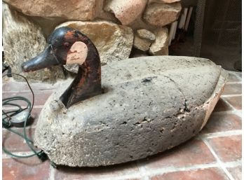 An Antique Large Wood Decoy Duck