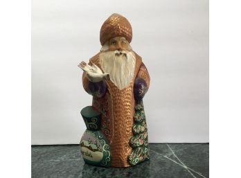 Russian Wood Painted Santa Made In Russia