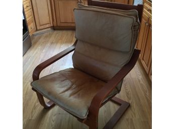 IKEA Chair With Leather Cushion