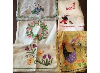 Collection Of Hand Made Cross Stitch Runners & Placemats